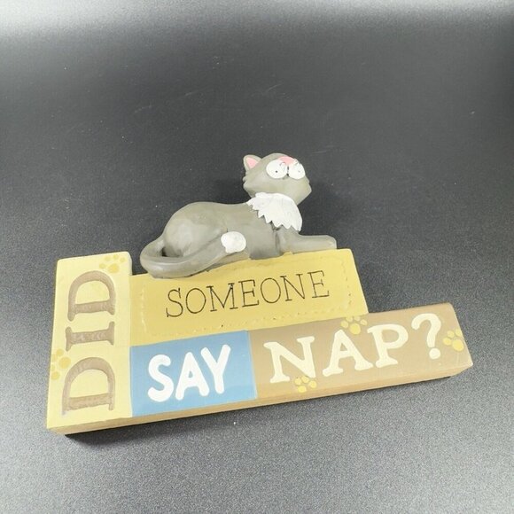 Suzi Resin Cat Figurine Did Someone Say Nap? Signed Kitty Cat Decor Accent Decor - Picture 8 of 11